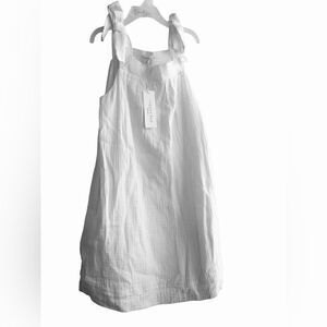 NWT GIRLS COOPER KEY WHITE SHOULDER STRAPS SIMPLE SUMMER DRESS WRINKLE LINED